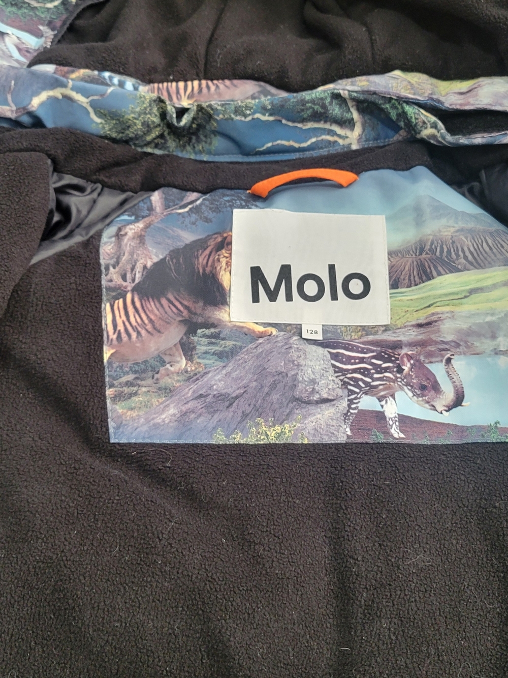 Molo Kids Blue Woodland Print Hooded Jacket - Picture 8 of 14